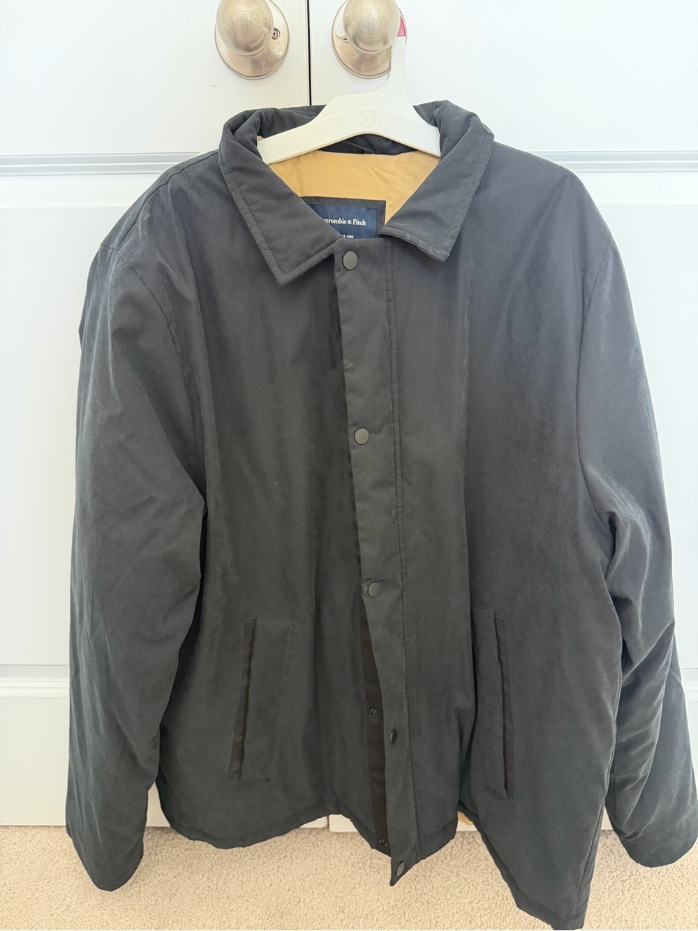 Abercrombie & Fitch Men's Black Lightweight Button Jacket